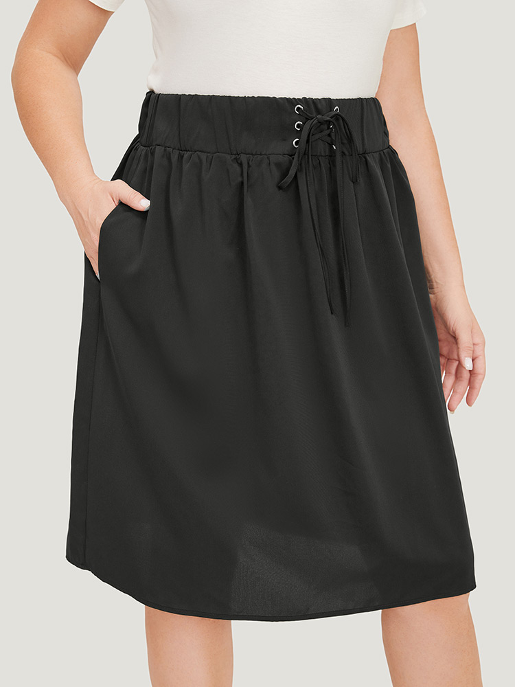 Plus Size Women Dailywear Plain Casual Skirts BloomChic 