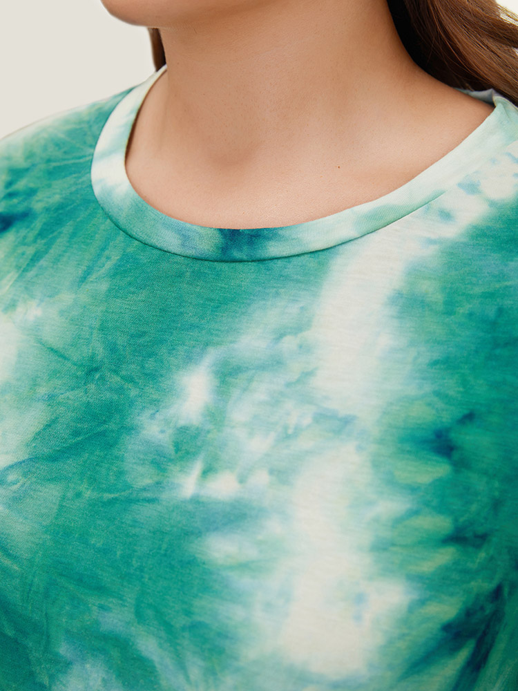 Tie Dye Crew Neck Sleep Top BloomChic 