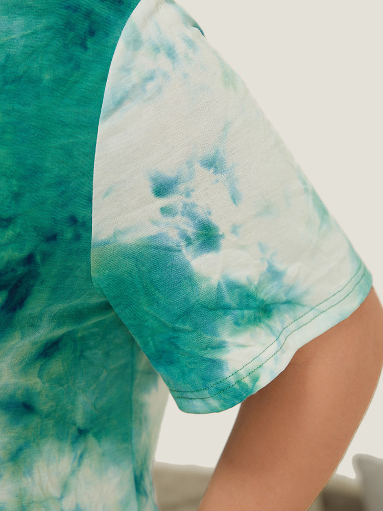 Tie Dye Crew Neck Sleep Top BloomChic 