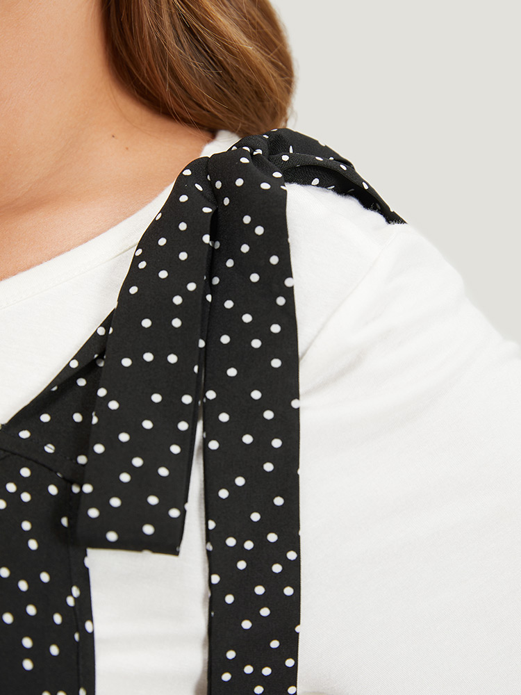 Plus Size Black Polka Dot Pocket Button Detail Overall Jumpsuit Women Casual Sleeveless Square Neck Dailywear Loose Jumpsuits BloomChic 18-20/2X 