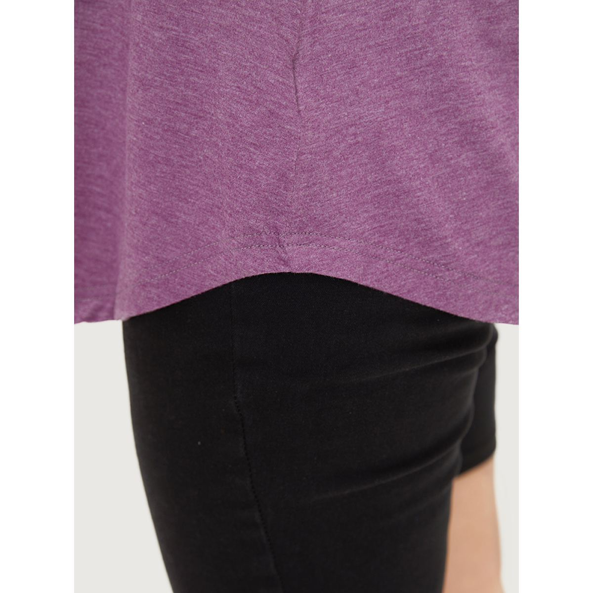 

Plus Size Halter Gathered Button Detail Arc Hem Cami Top Women Purple Elegant Gathered Halter neck Dailywear Tank Tops Camis BloomChic