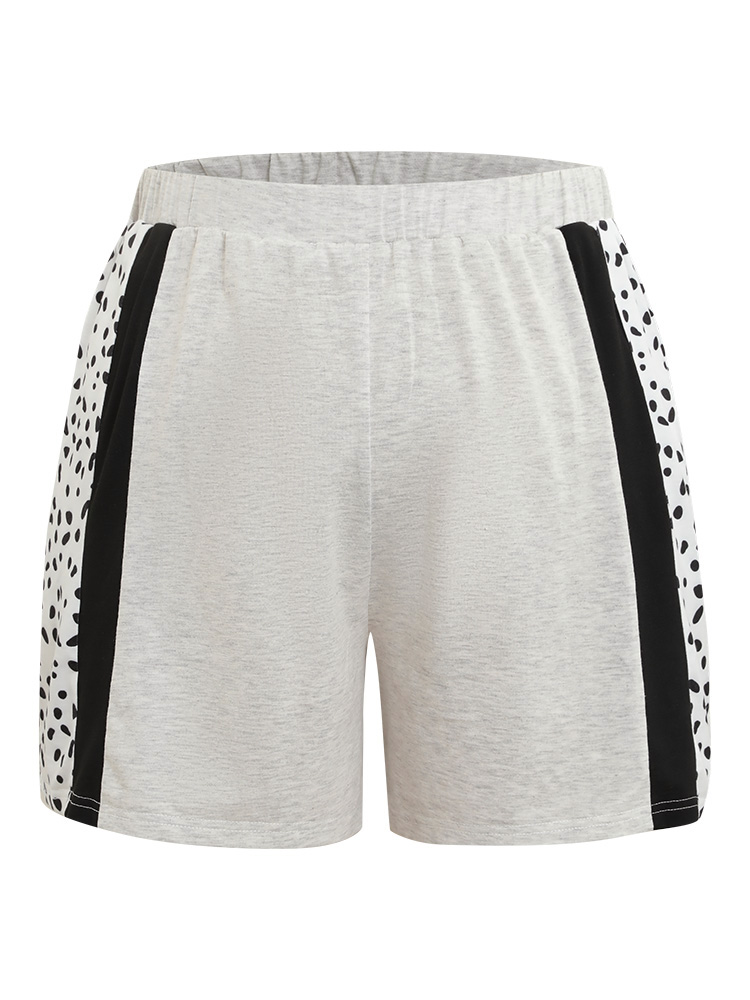 Contrast Patchwork Elastic Waist Sleep Shorts BloomChic 
