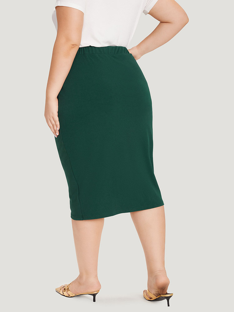 Plus Size Women Work Plain Office Skirts BloomChic 