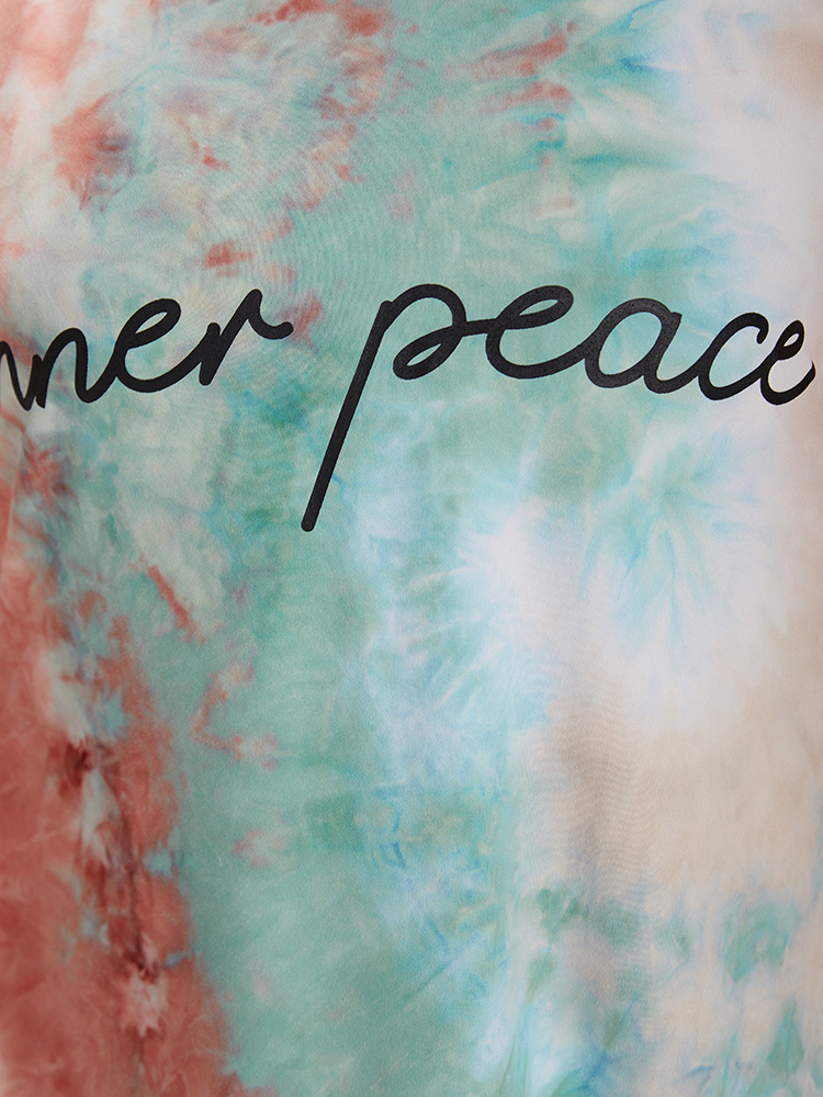 Plus Size Letter Print Pocket Tie Dye Cuffed Sleeve Dress Multicolor Women Casual Printed Curvy Midi Dress BloomChic 22-24/3X 