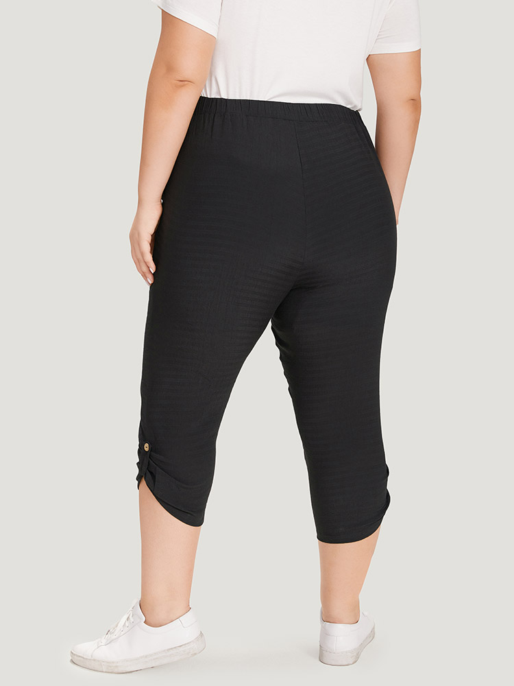 Plus Size Women Dailywear Plain Plain High Rise Pocket Casual Pants BloomChic 