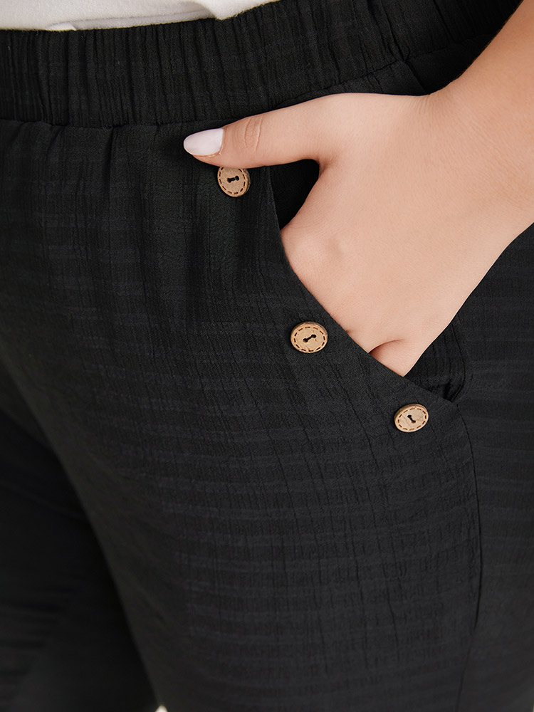 Plus Size Women Dailywear Plain Plain High Rise Pocket Casual Pants BloomChic 