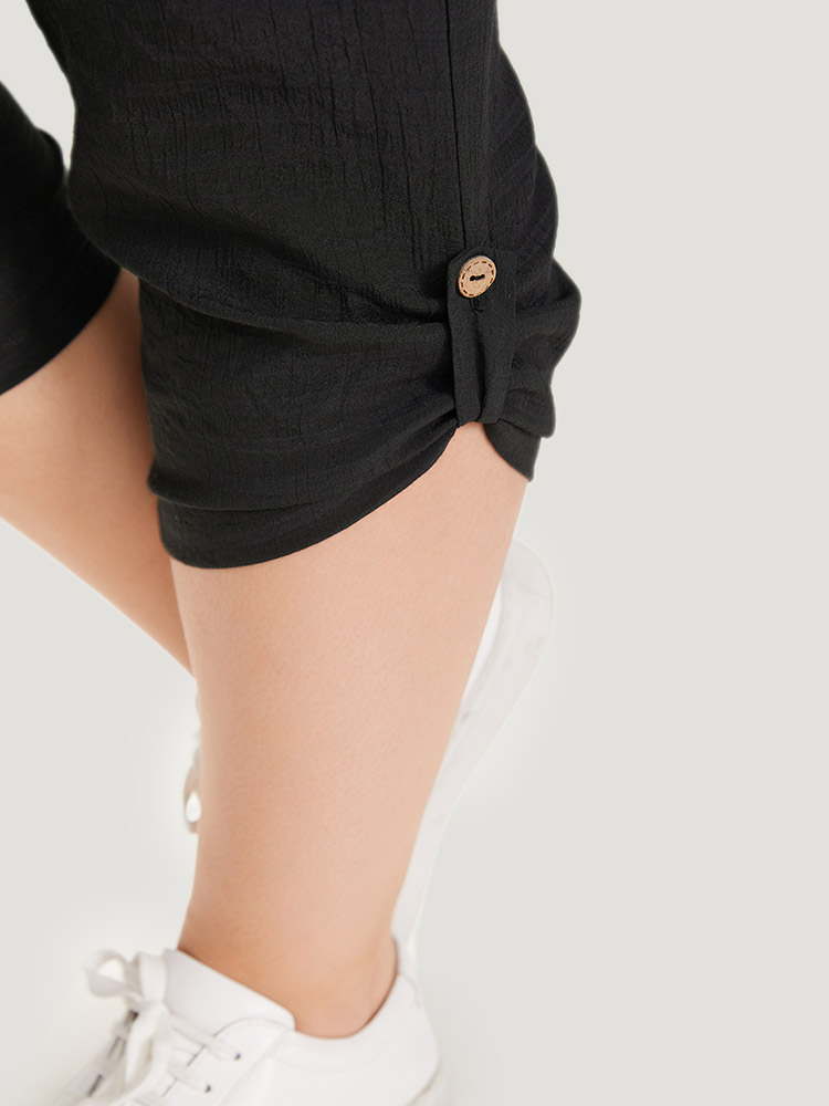 Plus Size Women Dailywear Plain Plain High Rise Pocket Casual Pants BloomChic 