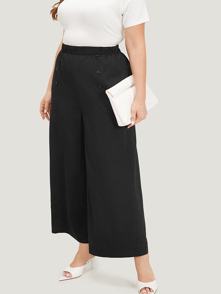 Plus Size Women Work Plain Pocket High Rise Pocket Office Pants BloomChic 