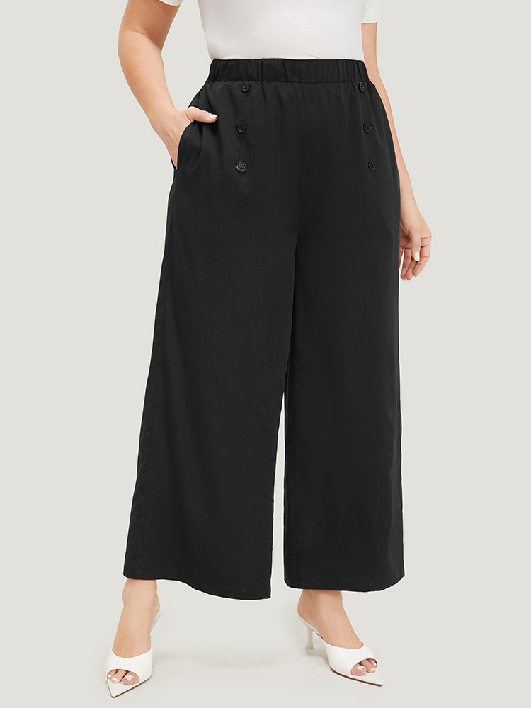 Plus Size Women Work Plain Pocket High Rise Pocket Office Pants BloomChic 