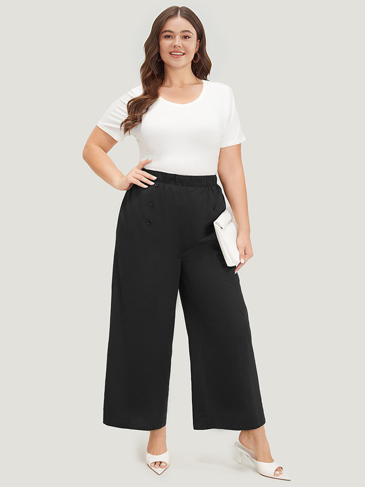 Plus Size Women Work Plain Pocket High Rise Pocket Office Pants BloomChic 