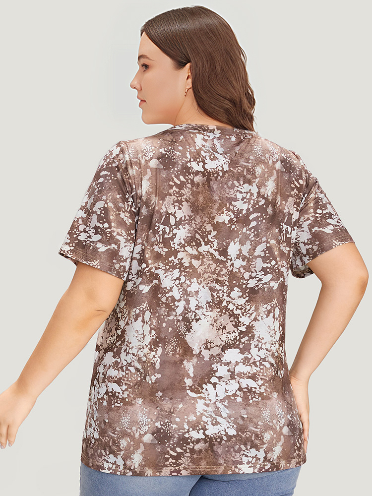 Plus Size Women Dailywear Letter Printed Regular Sleeve Short sleeve Round Neck Casual T-shirts BloomChic 