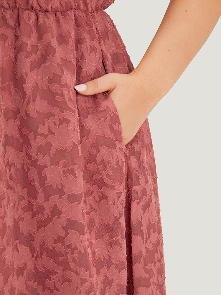 Plus Size Women Dailywear Floral Lined Sleeveless Sleeveless Tie Neck Pocket Elegant Dresses BloomChic 