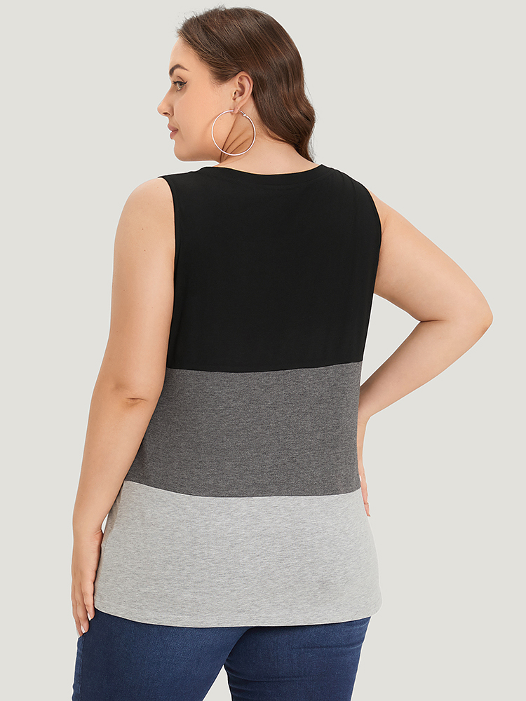 Plus Size Women Dailywear Leopard Contrast Sleeveless Sleeveless V-neck Casual Tank Tops Camis BloomChic 