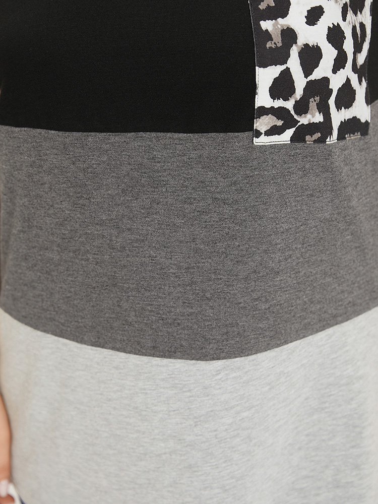 Plus Size Women Dailywear Leopard Contrast Sleeveless Sleeveless V-neck Casual Tank Tops Camis BloomChic 