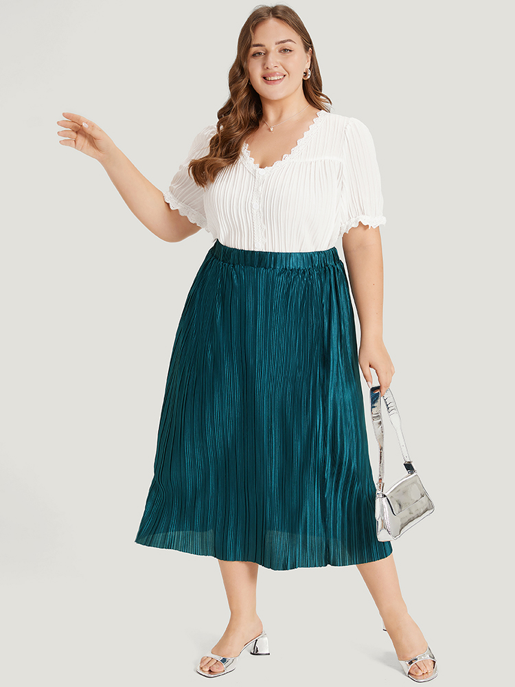 Plus Size Women Work Plain Office Skirts BloomChic 