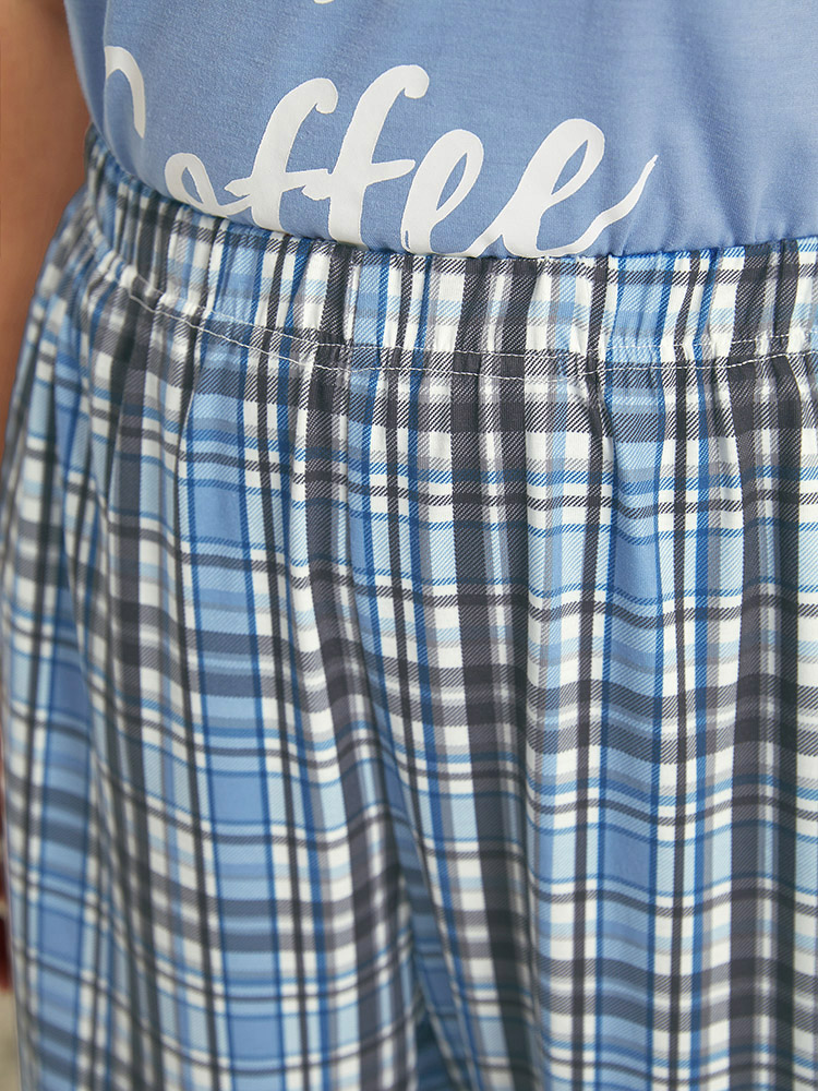 Plaid Pocket Elastic Waist Sleep Pants BloomChic 