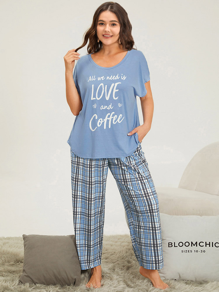 Plaid Pocket Elastic Waist Sleep Pants BloomChic 