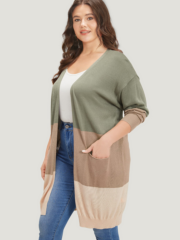Supersoft Essentials Colorblock Pocket Tunic Cardigan BloomChic 