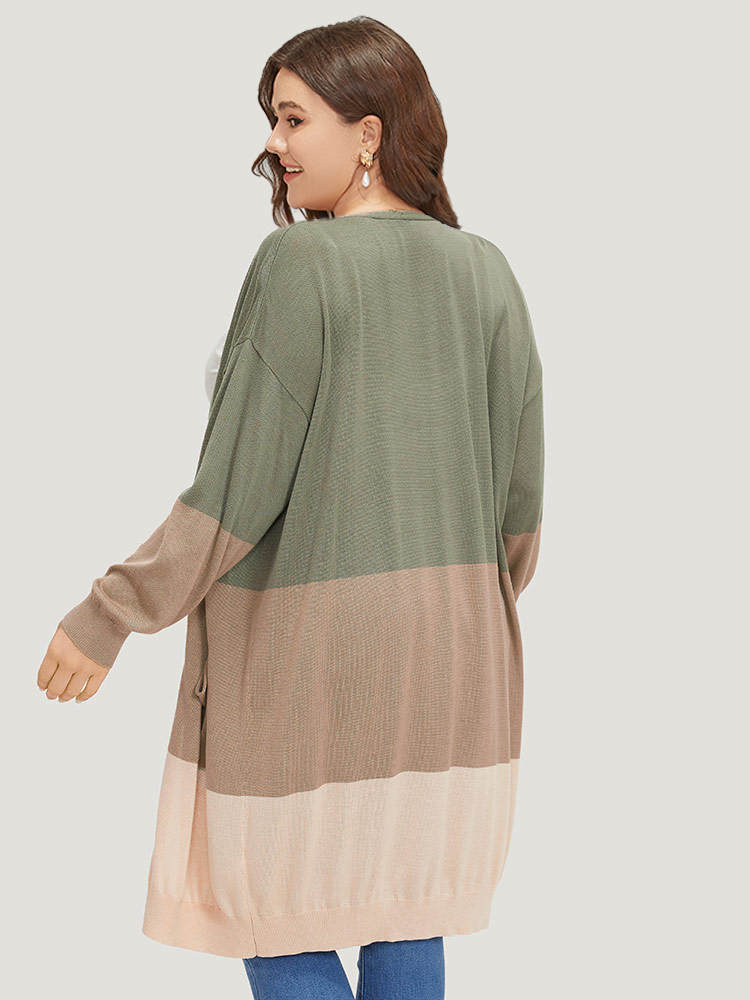 Supersoft Essentials Colorblock Pocket Tunic Cardigan BloomChic 