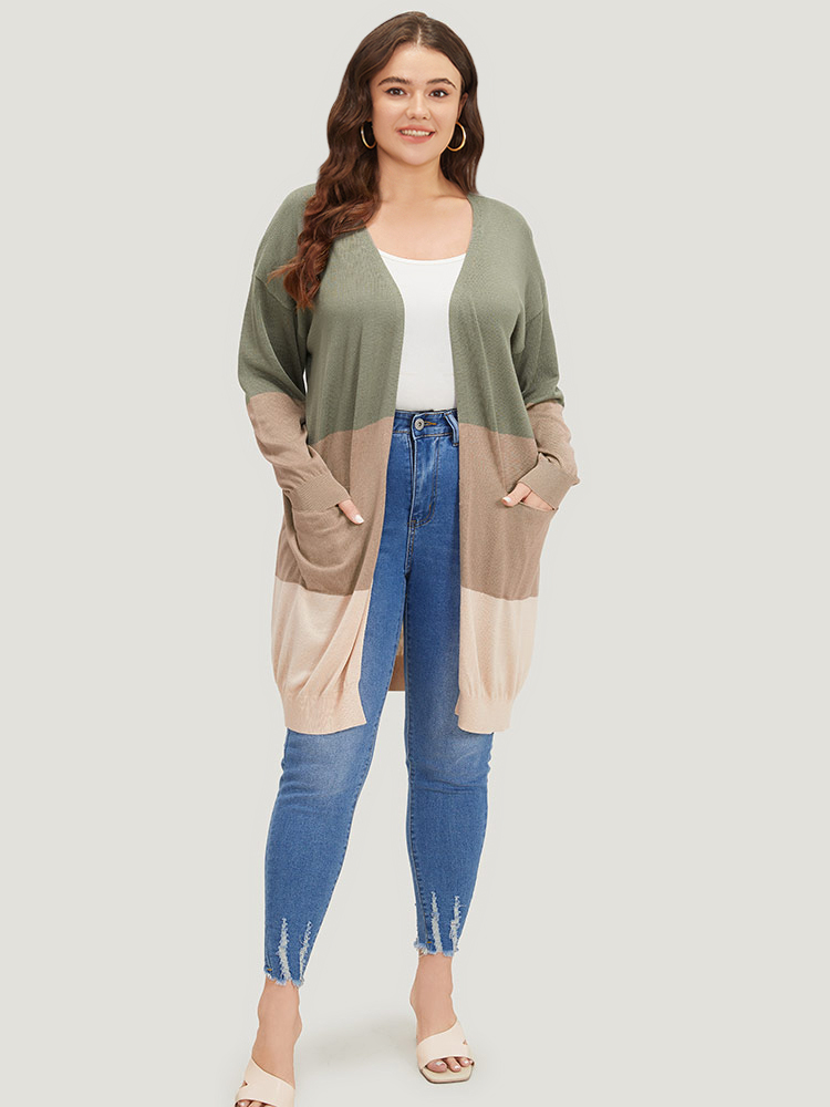 Supersoft Essentials Colorblock Pocket Tunic Cardigan BloomChic 