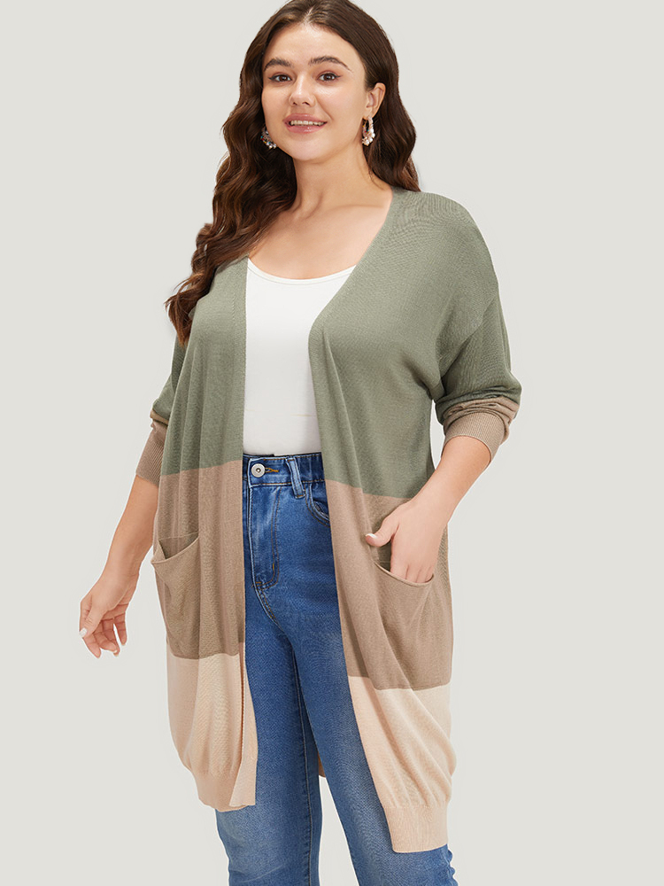 Supersoft Essentials Colorblock Pocket Tunic Cardigan BloomChic 