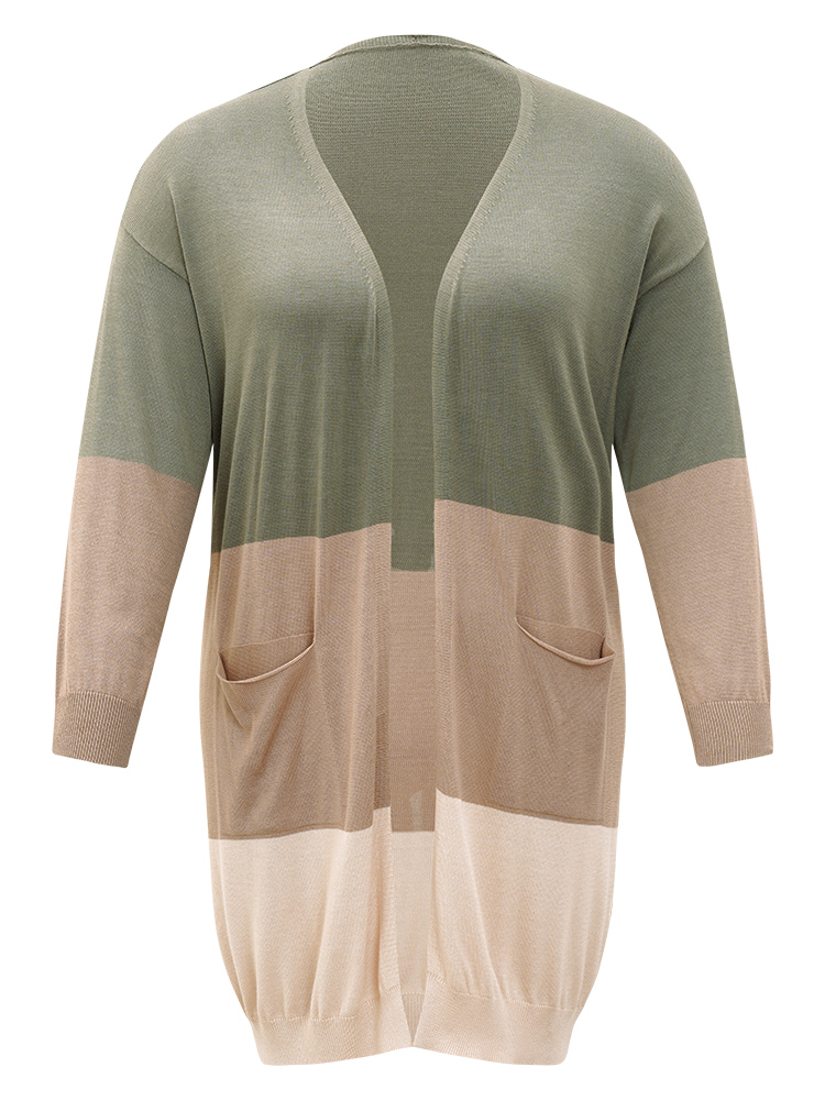 Supersoft Essentials Colorblock Pocket Tunic Cardigan BloomChic 