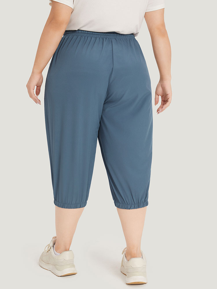 Plus Size Women Dailywear Plain Plain High Rise Pocket Casual Pants BloomChic 