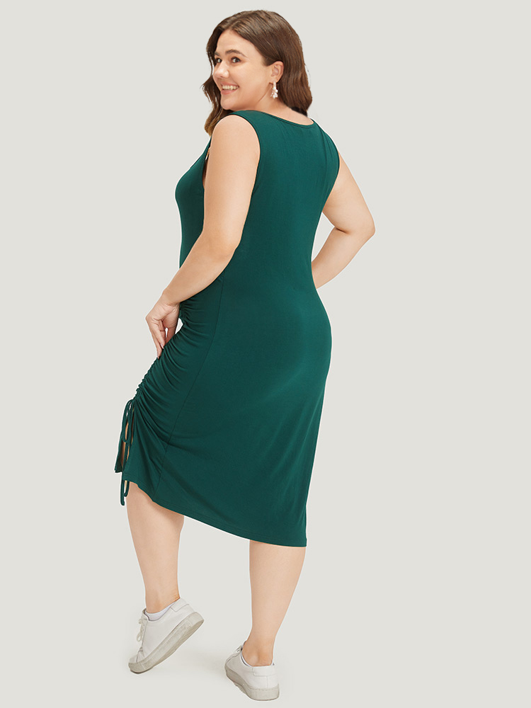 Plus Size Women Dailywear Plain Plain Sleeveless Sleeveless Spaghetti Strap Casual Dresses BloomChic 