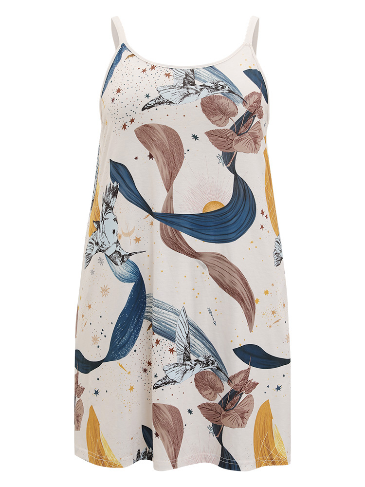 Natural Graphic Pocket Cami Sleep Dress BloomChic 