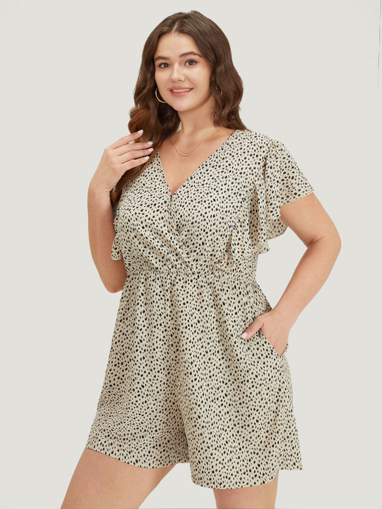 Plus Size Women Dailywear Leopard Pocket Regular Pocket Elegant Jumpsuits BloomChic 