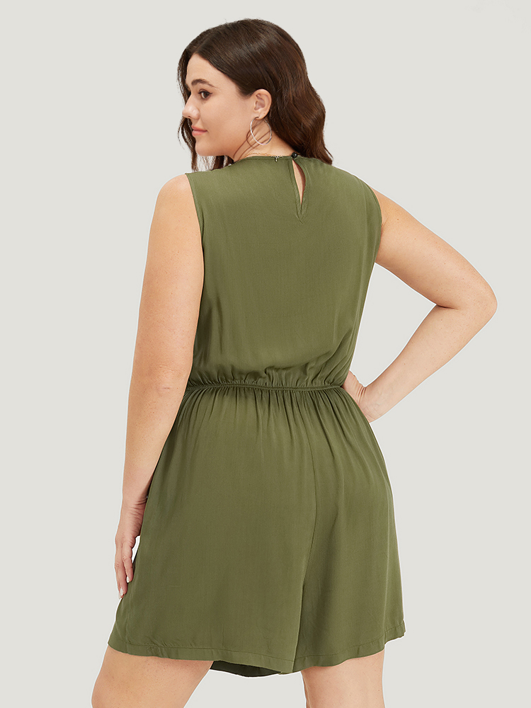 Plus Size Women Dailywear Plain Zipper Regular Pocket Elegant Jumpsuits BloomChic 