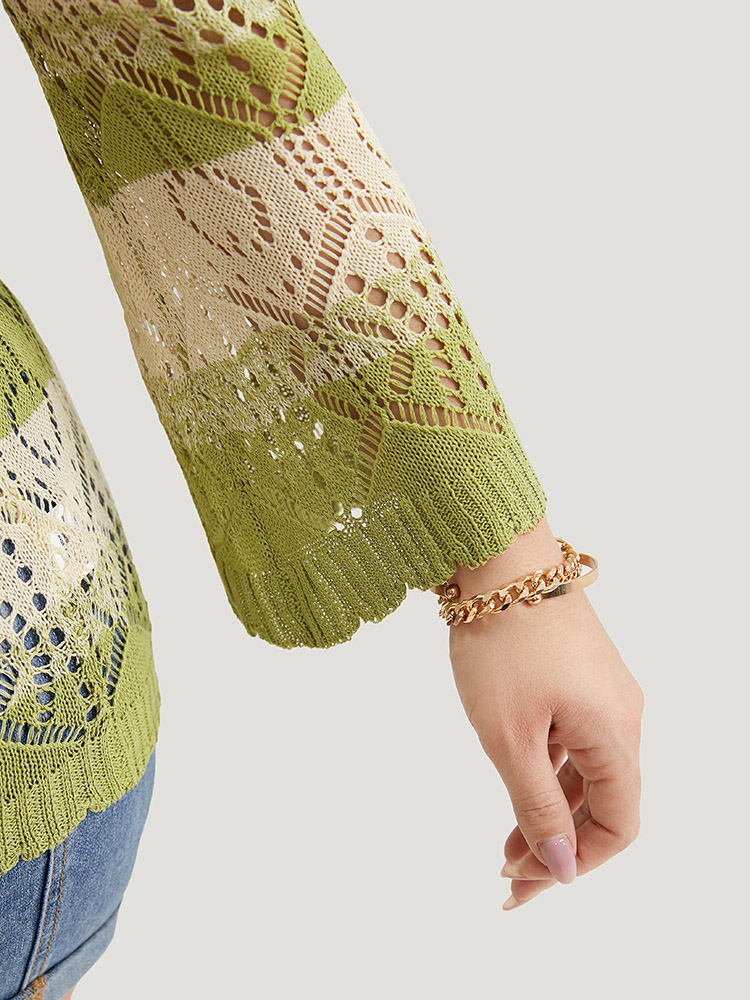 Striped Contrast Button Front Cardigan BloomChic 