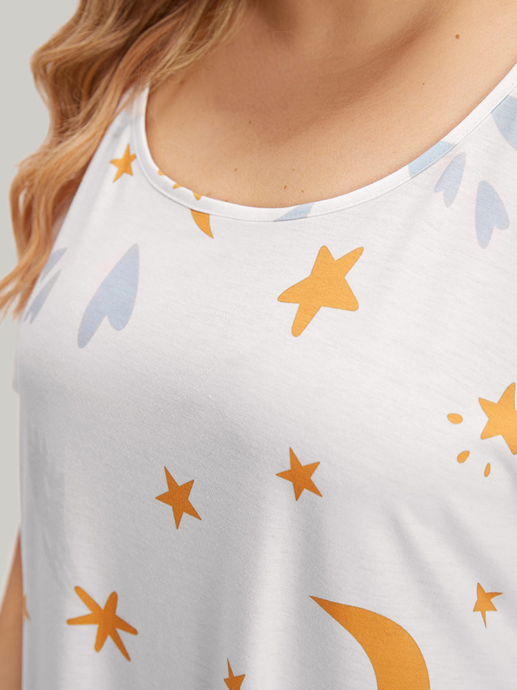 Moon and Star Crew Neck Sleep Dress BloomChic 