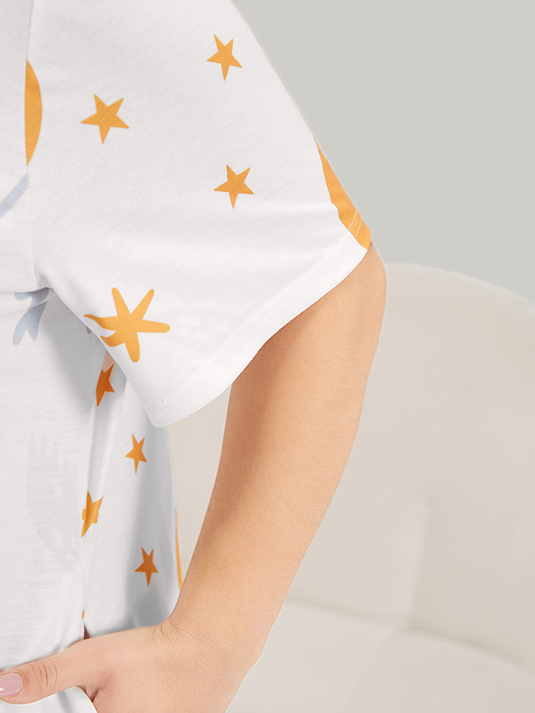Moon and Star Crew Neck Sleep Dress BloomChic 