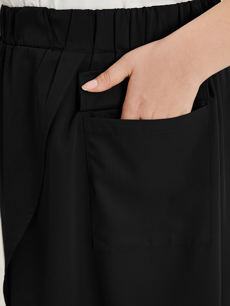 Plus Size Women Work Plain Pocket Office Skirts BloomChic 