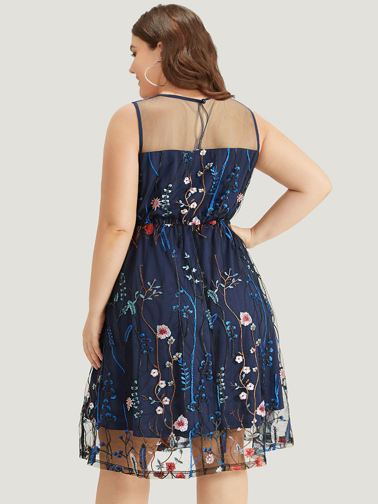 Plus Size Women Going out Plants Pocket Sleeveless Sleeveless Round Neck Pocket Glamour Dresses BloomChic 