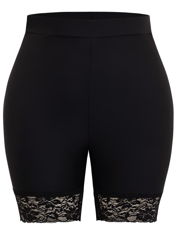 Plus Size Women Dailywear Plain Plain High stretch Skinny High Rise Elegant Leggings BloomChic 