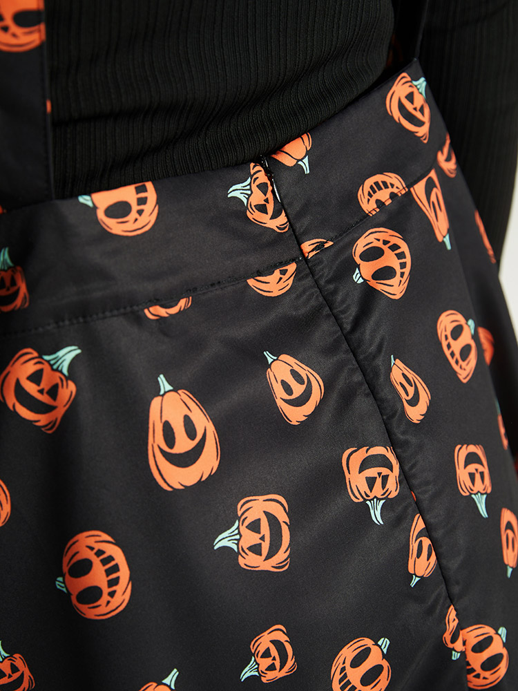 

Plus Size Halloween Pocket Pumpkin Print Overall Cami Dress Black Women Casual Adjustable Straps Spaghetti Strap Sleeveless Curvy Midi Dress BloomChic
