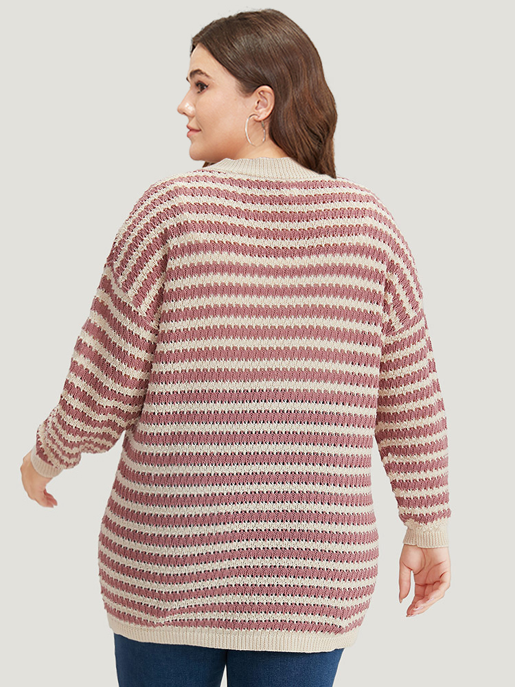 Cardigans | Striped Button Through Cut Out Cardigan | BloomChic 