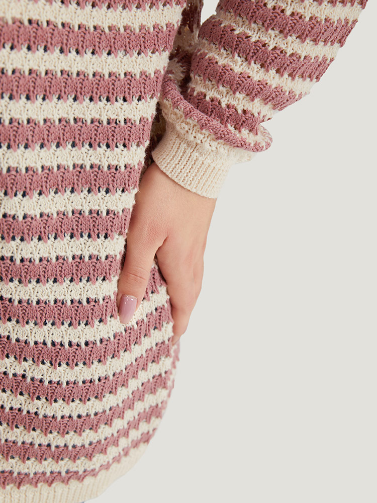 Cardigans | Striped Button Through Cut Out Cardigan | BloomChic 