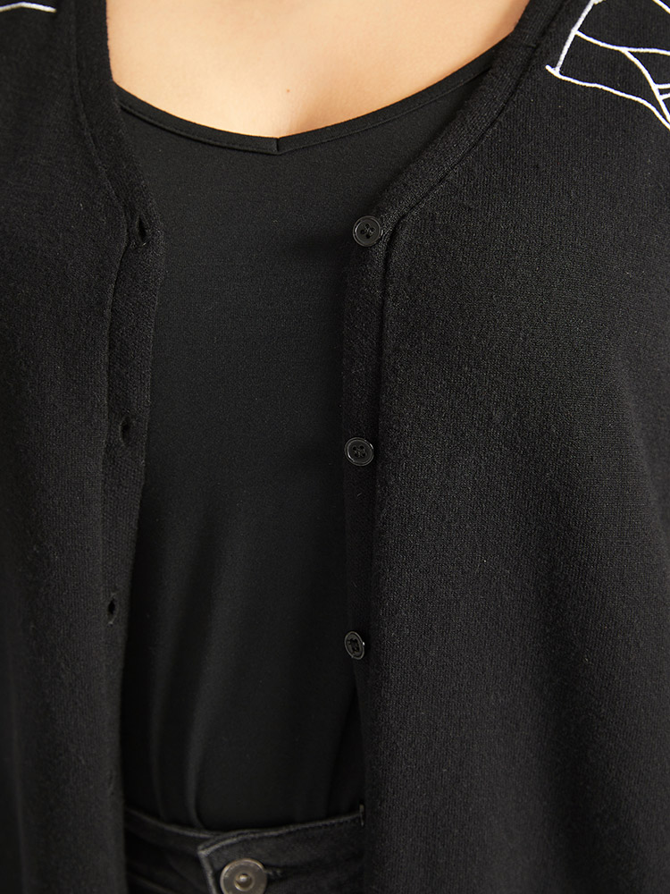 Cardigans | Supersoft Essentials Halloween Spider Web Button Through Cardigan | BloomChic 