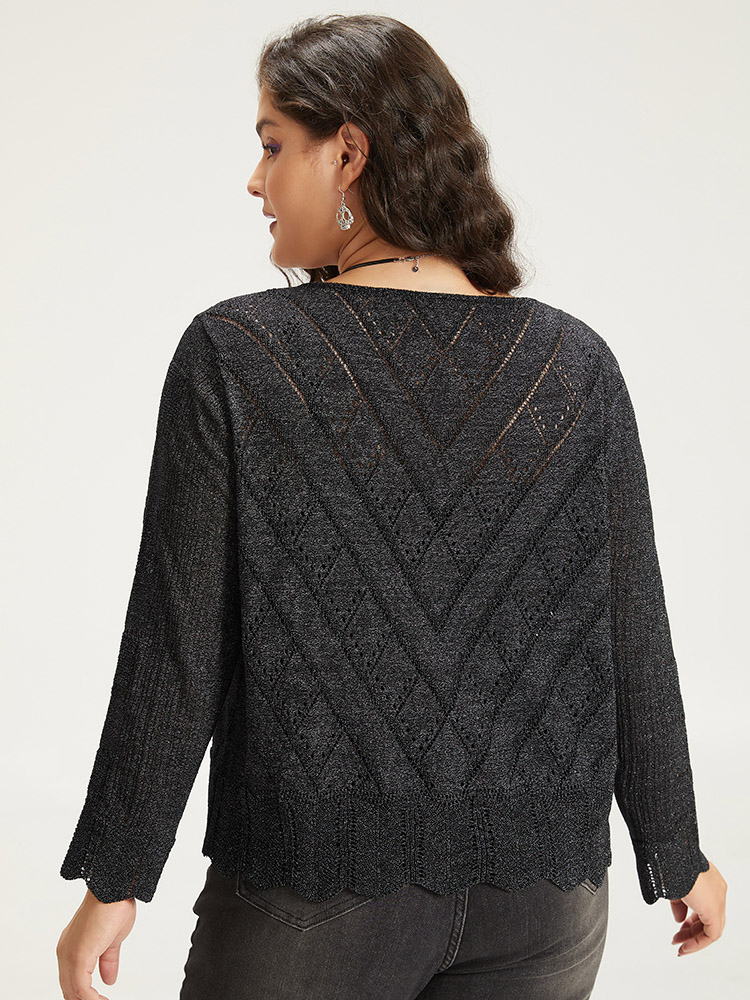 Cardigans | Supersoft Essentials Halloween Plain Hollow Out Ties Open Front Cardigan | BloomChic 