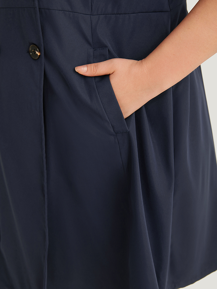 Plus Size Women Dailywear Plain Plain Pocket Casual Coats BloomChic 