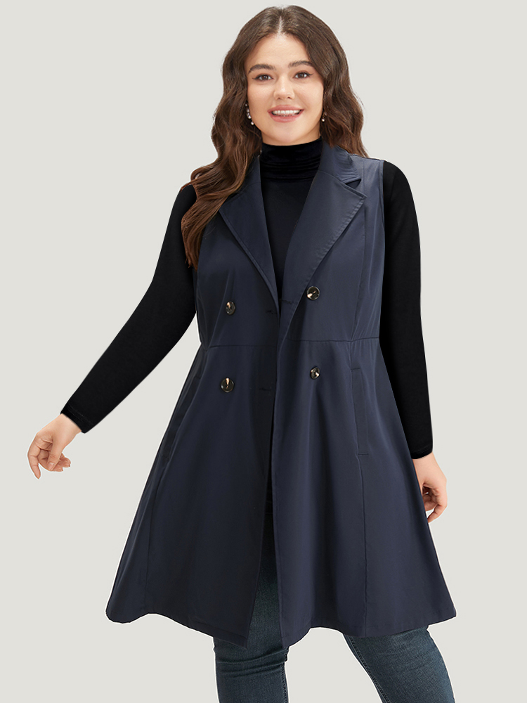 Plus Size Women Dailywear Plain Plain Pocket Casual Coats BloomChic 