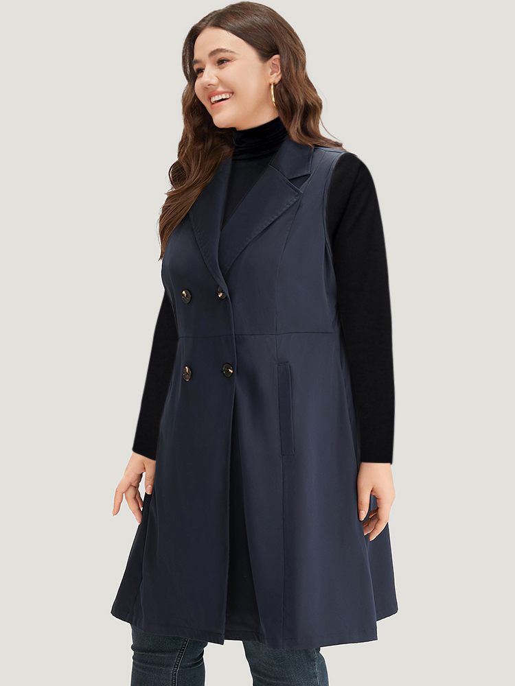 Plus Size Women Dailywear Plain Plain Pocket Casual Coats BloomChic 