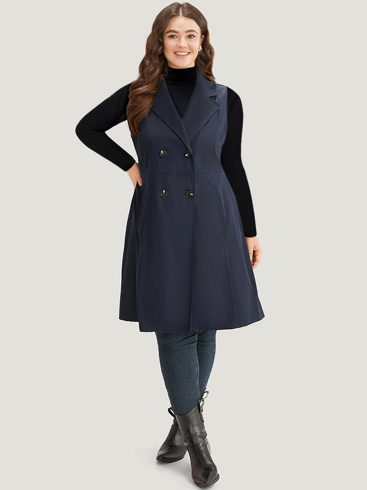 Plus Size Women Dailywear Plain Plain Pocket Casual Coats BloomChic 