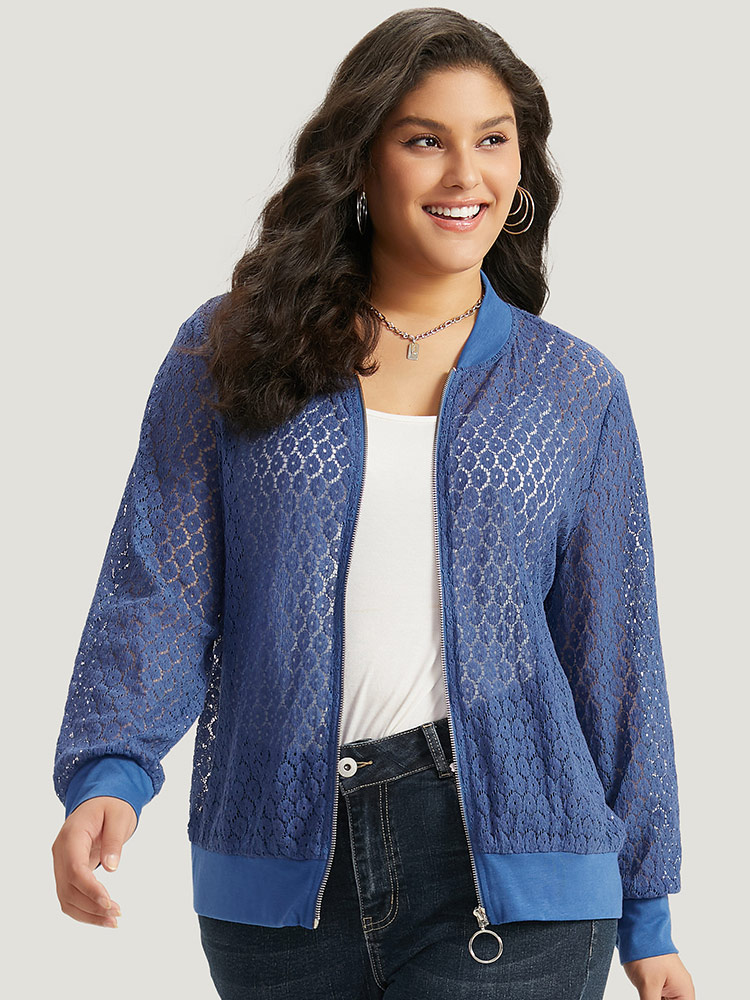 Plus Size Women Dailywear Plain Plain Casual Jackets BloomChic 