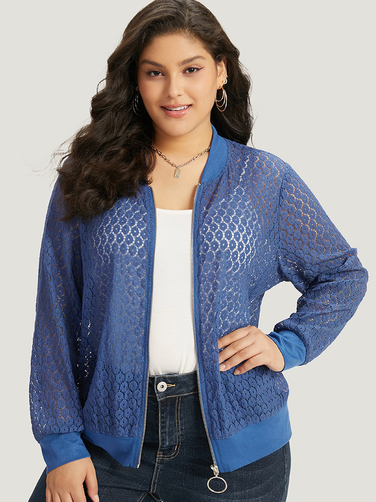 Plus Size Women Dailywear Plain Plain Casual Jackets BloomChic 