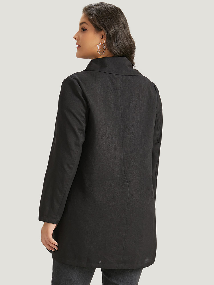 Plus Size Women Everyday Plain Plain Pocket Casual Coats BloomChic 