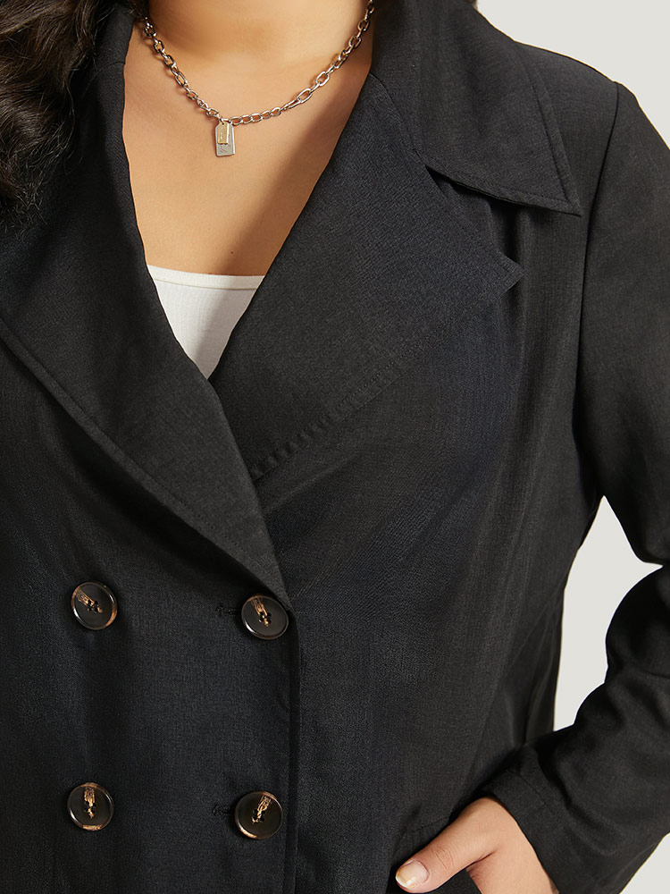 Plus Size Women Everyday Plain Plain Pocket Casual Coats BloomChic 